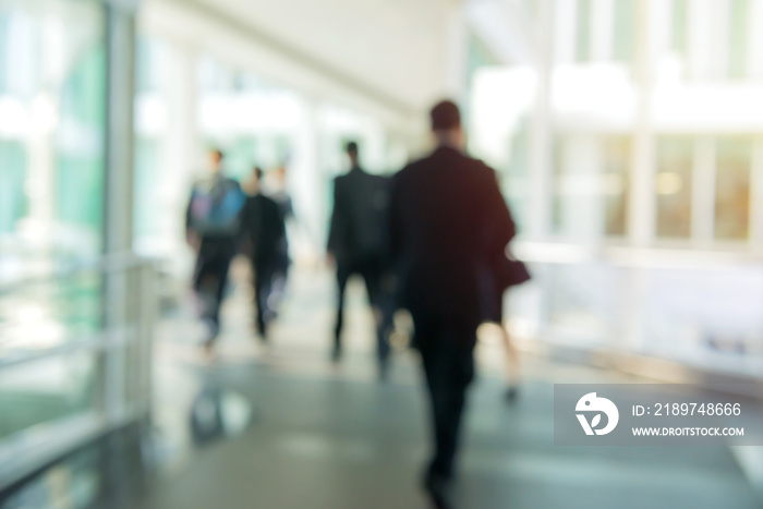 blur People Walking in the corridor of business center