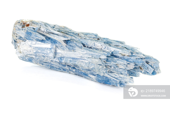 Macro stone kyanite mineral on white background