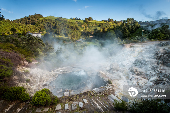 Hot springs, Fumarolas at Furnas, Açores, Portugal