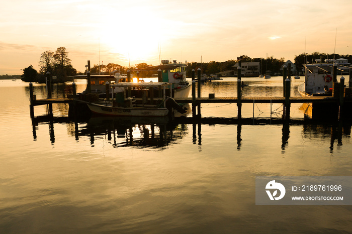 Connercial fishing boats docked at Kings Bay, Crystal River, FL