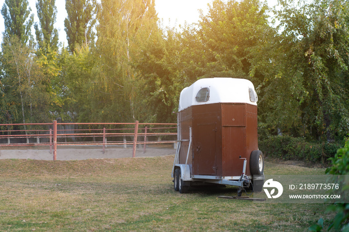 Horse trailer. vehicle for horse transportation Travel with animals