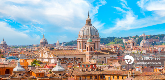 Roman house and Basilica dei Santi Ambrogio e Carlo al Corso Rome, italy