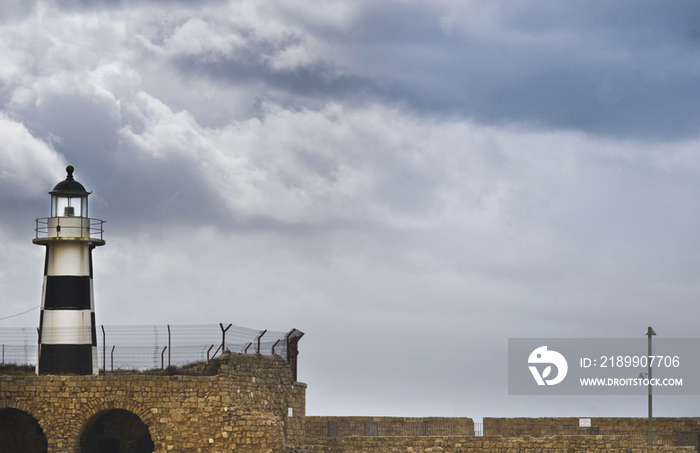 Fenced-in Lighthouse in Acre