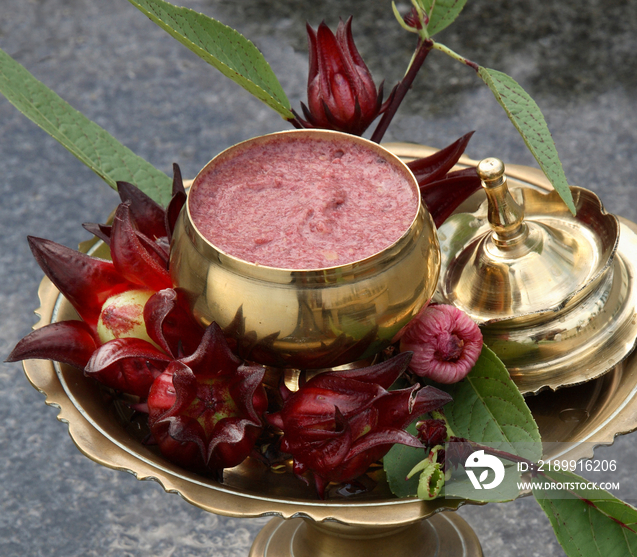 Roselle Scrub with Roselle Hibiscus sabdariffa 