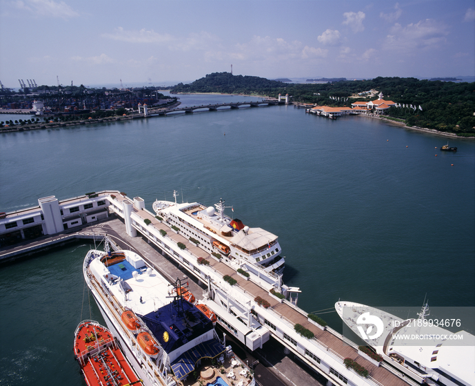 Ferry Terminal at World Trade Center,SingaporeSentosa island in the background