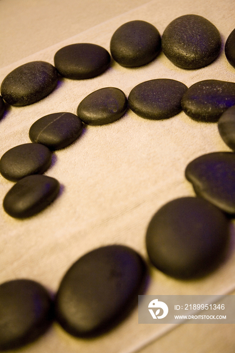 Massage stones in a row 