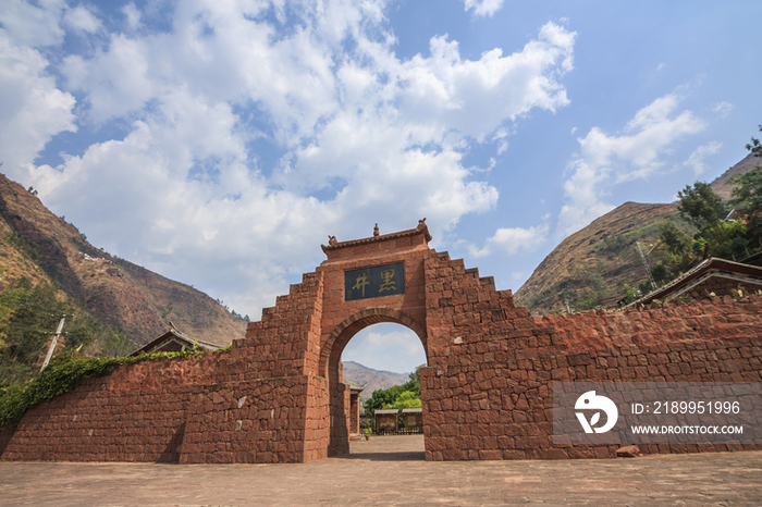 Gate of Heijing Ancient Town in Yunnan,China