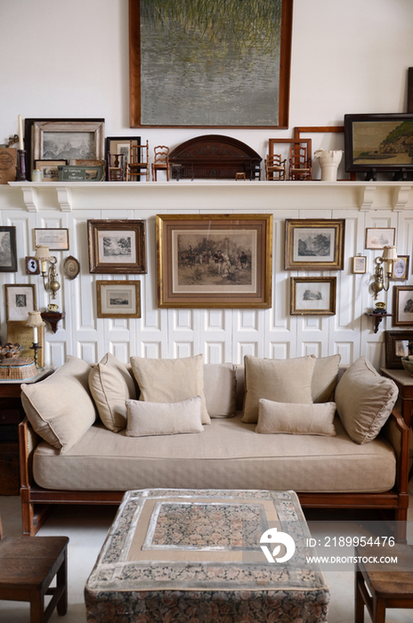 Coffee table and sofa in middle class house