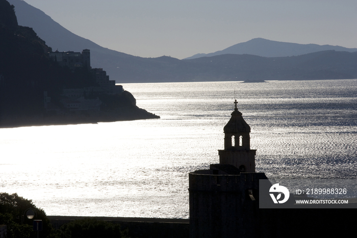 Croatia, Dubrovnik, silhouette at dusk