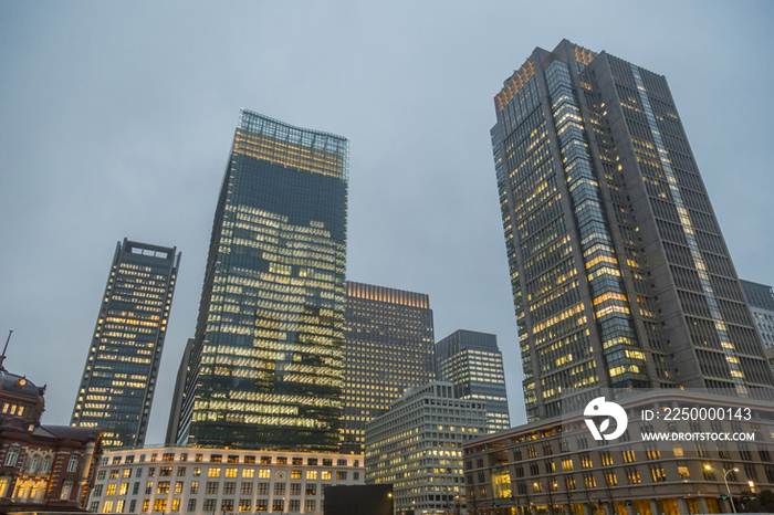 High rise buildings at Marunouchi in Tokyo