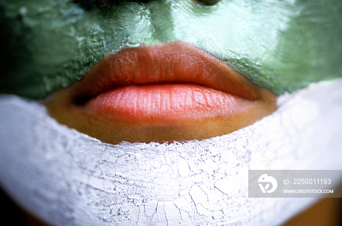 Woman with facial mask