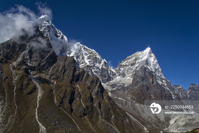 Snow covered mountains in Himalayas