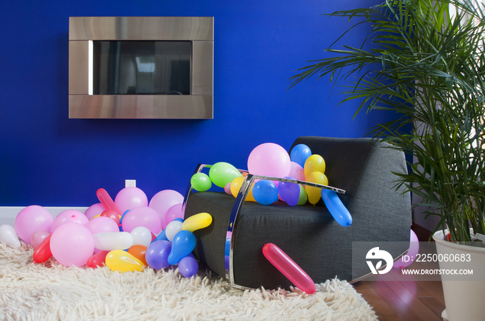 Balloons in a Contemporary Living Room