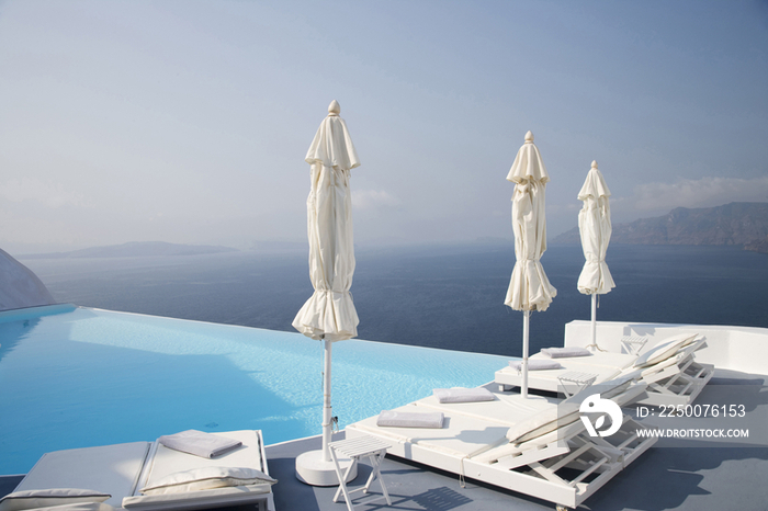 Greece, Santorini, Fira, Swimming pool