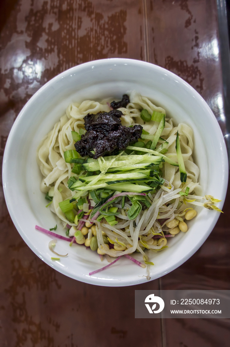 Bowl of Noodles with Soy Bean Paste in Beijing, China