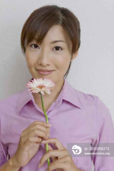 美女与花朵