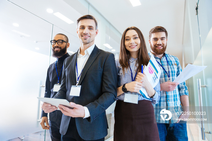 Group of business people with team leader