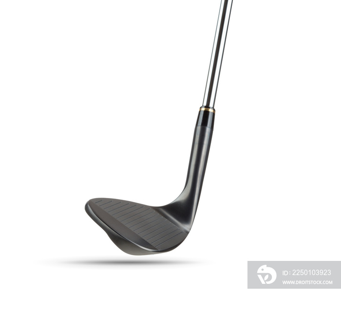 Black Golf Club Wedge Iron on White Background