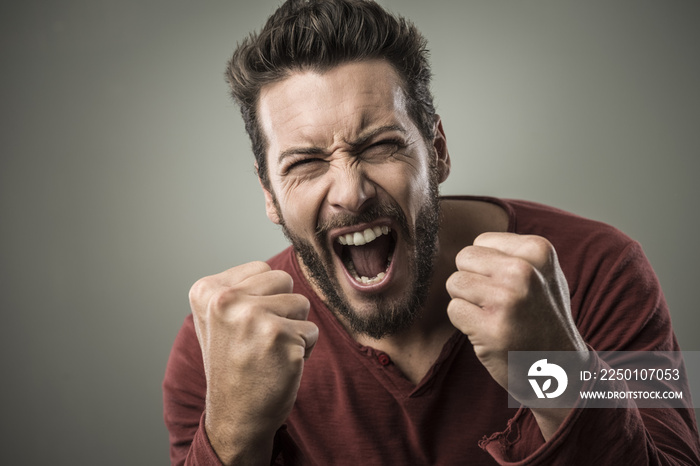 Angry man shouting out loud