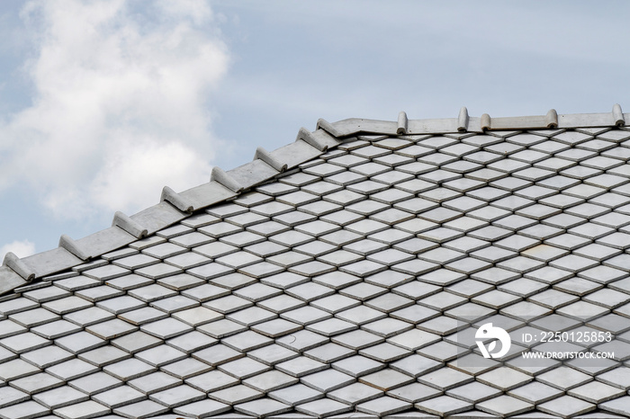 the gray roof and sky in thailand