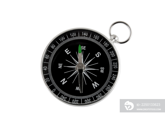 Round compass isolated on the white background