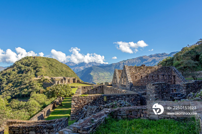 Choquequirao complex of ruins built by the Incas, one of the most remote Inca settlements in the And