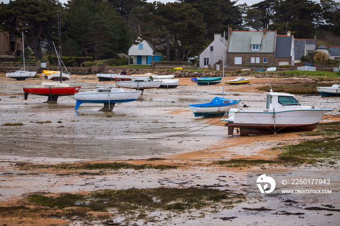 boats at low tide