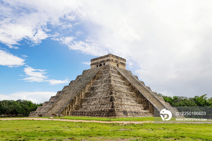 The Mayan pyramid in Chichen Itza Mexico.