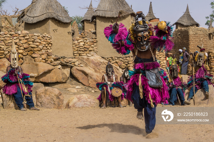 Traditional wooden dogon mask, Mali, West Africa