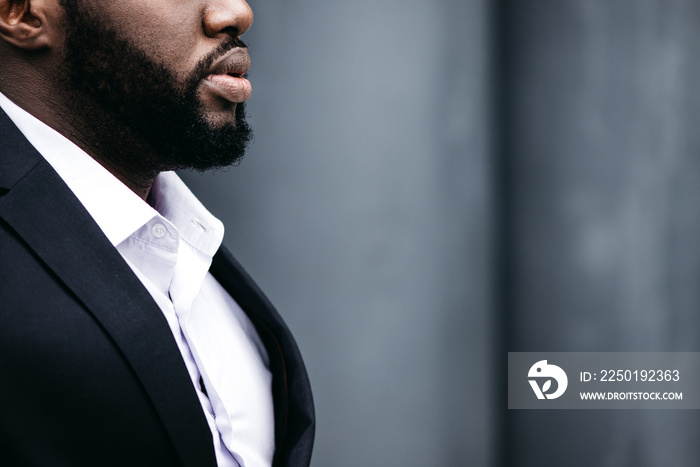 Beard of an African American businessman