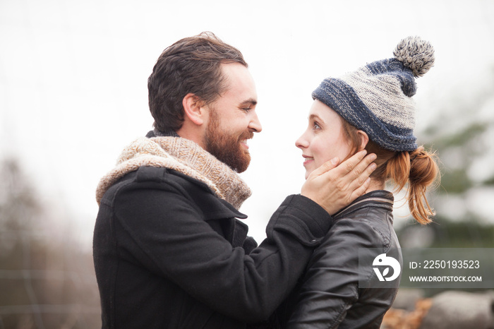 Young couple embracing