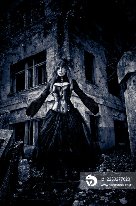 Woman in black dress from nightmares