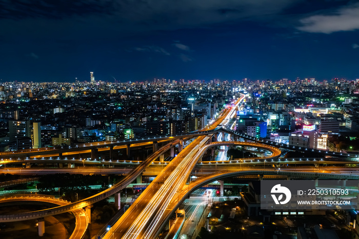 東大阪JCT  東大阪市役所からの夜景