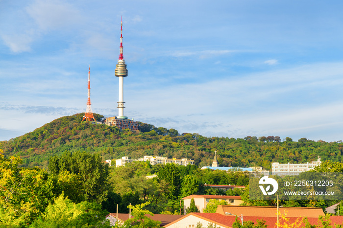 Scenic view of Namsan Seoul Tower in Seoul, South Korea