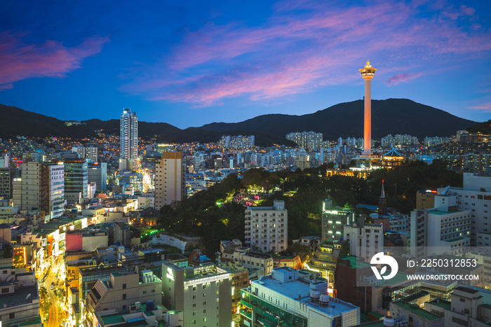 韩国釜山塔夜景