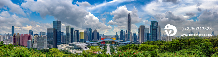 Wide panorama of Cityscape of Shenzhen, China