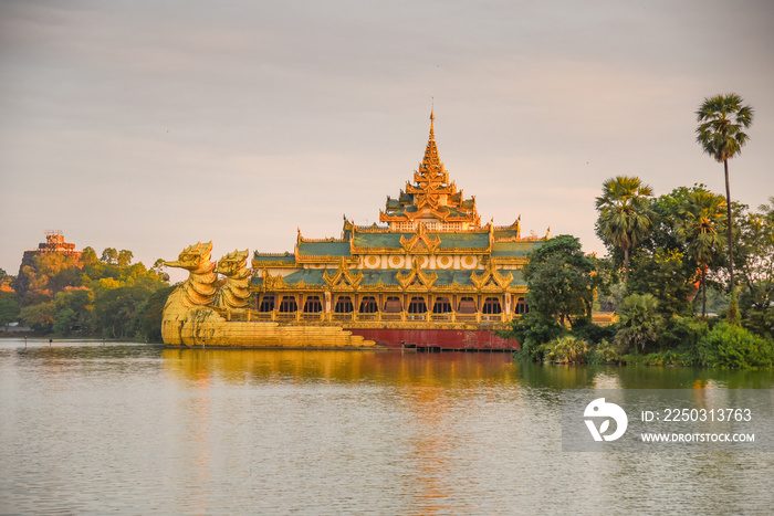 The Karaweik palace in Yangon, Myanmar