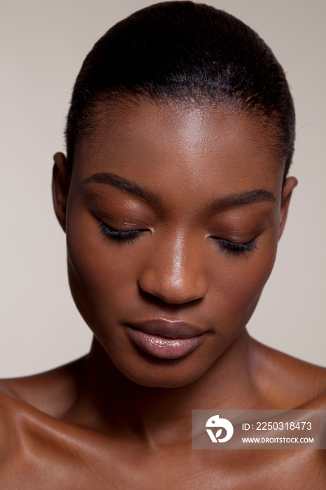 Young woman with closed eyes