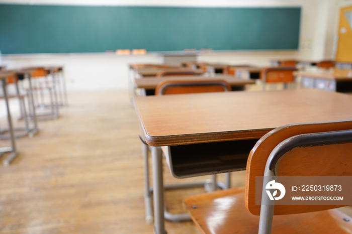 School classroom with blackboard