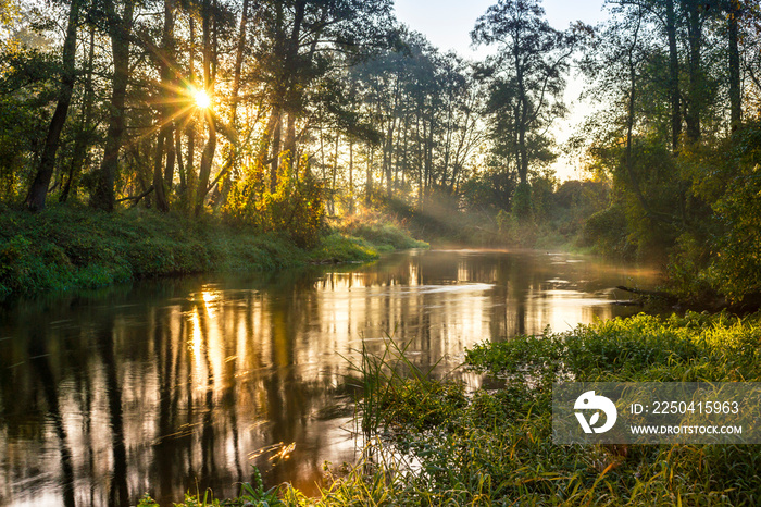 Rzeka Rawka, Jesienny świt nad rzeką