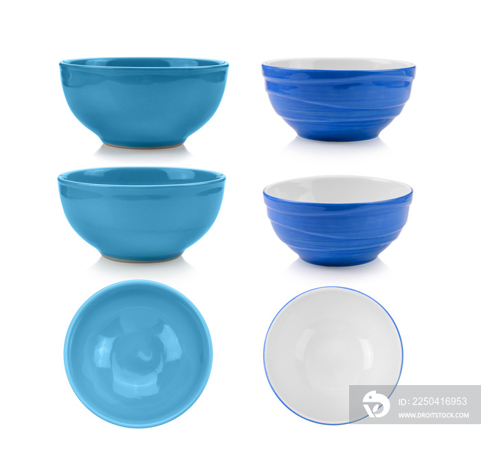 blue bowl on white background