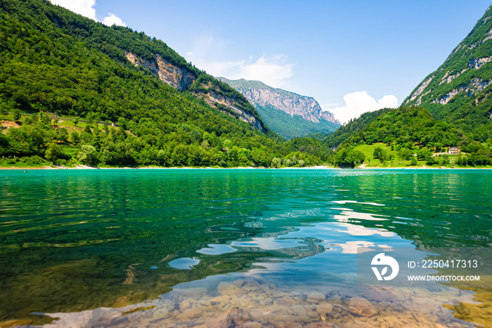 Lake Tenno in South Tyrol in Italy near Lake Garda