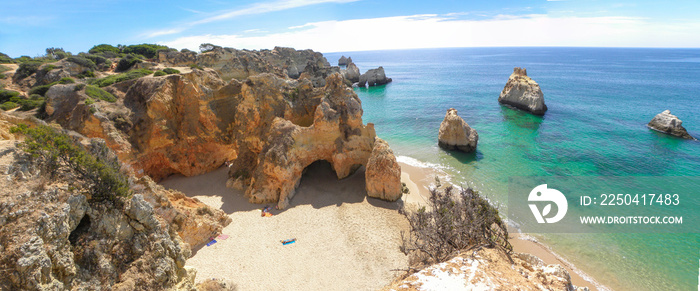 Panorama of Prainha Beach in Portimão Algarve