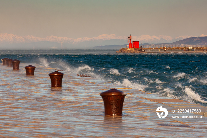 View of the Bora wind, Trieste