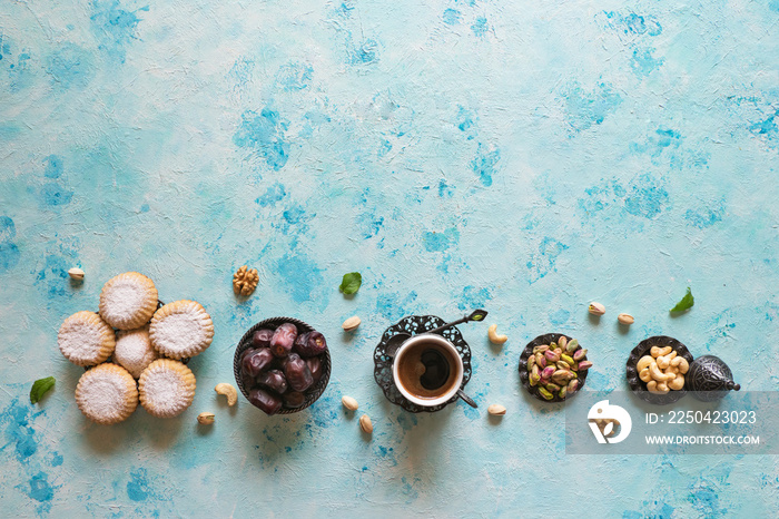 Arabic cookies Maamoul. Sweets background.