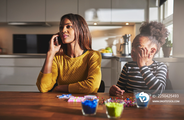 Mother talking on phone forgetting child