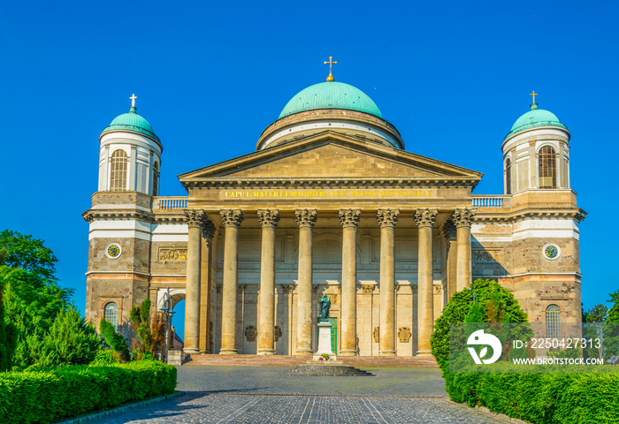 Front view of the famous basilica of esztergom, Hungary