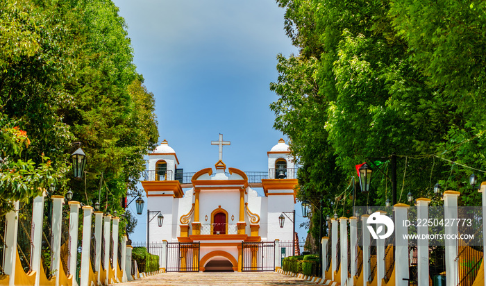 墨西哥圣克里斯托瓦尔德拉斯·卡萨斯殖民地瓜达卢佩教堂景观