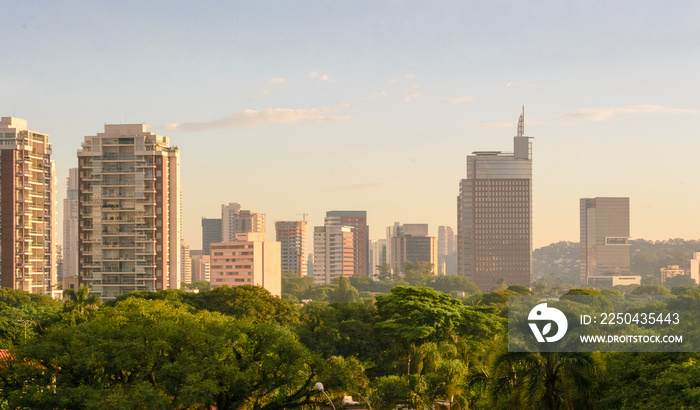 Beautiful landscape view at sunset time of the city of Sao Paulo in Brazil, The shot is from Sunset 