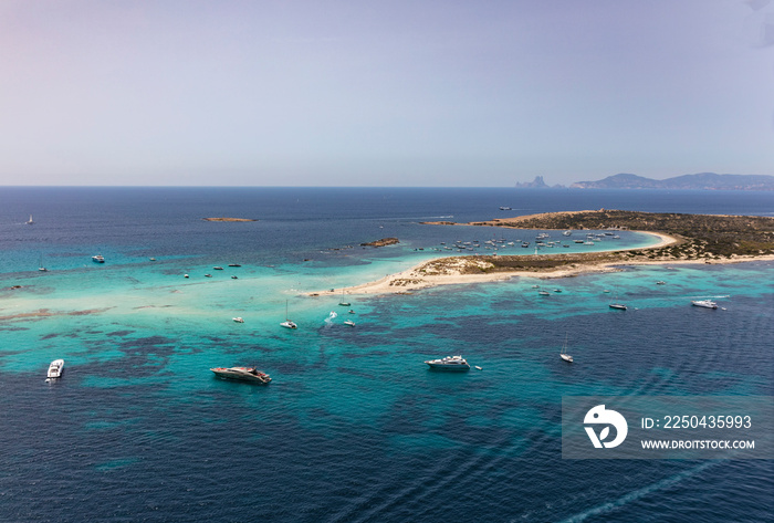 formentera sea, spain, aerial view